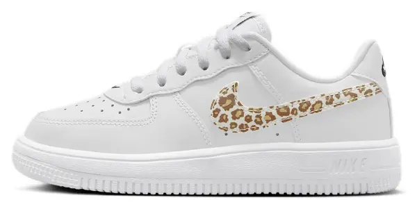 Кроссовки детские Nike FORCE 1 LOW бело-черно-золотые IR0271-100