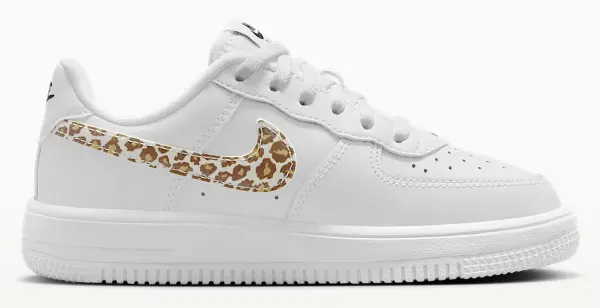 Кроссовки детские Nike FORCE 1 LOW бело-черно-золотые IR0271-100