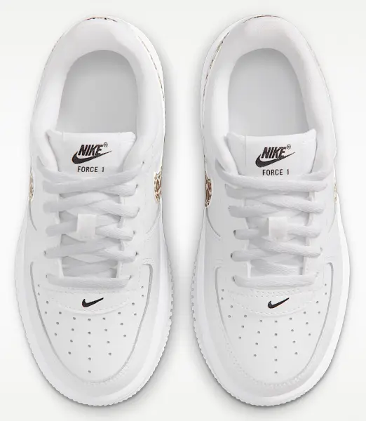 Кроссовки детские Nike FORCE 1 LOW бело-черно-золотые IR0271-100