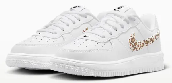 Кроссовки детские Nike FORCE 1 LOW бело-черно-золотые IR0271-100