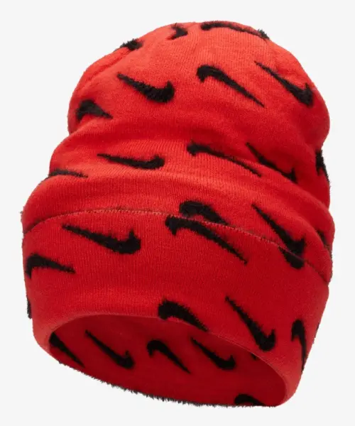 Шапка дитяча Nike PEAK POM POM BEANIE червоно-чорна FJ6306-633