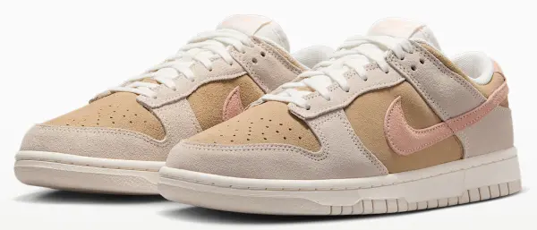 Кроссовки женские Nike DUNK LOW бежево-розово-молочные IB4367-030