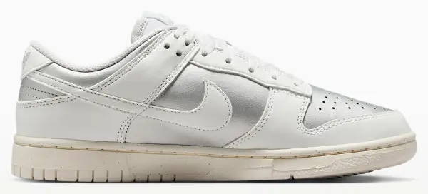 Кроссовки женские Nike DUNK LOW NEXT NATURE бело-серебряные IB7311-001