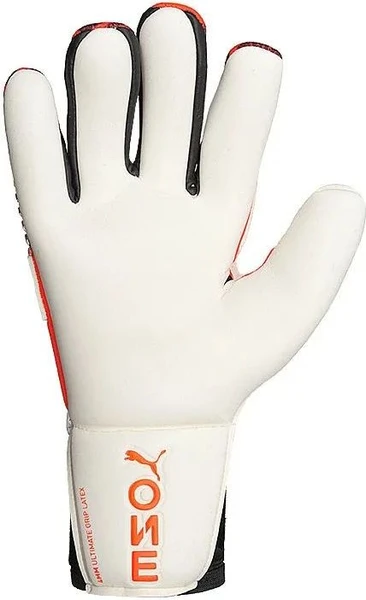 Воротарські рукавички Puma One Grip 1 Hybrid Pro оранжево-чорно-білі 4162701