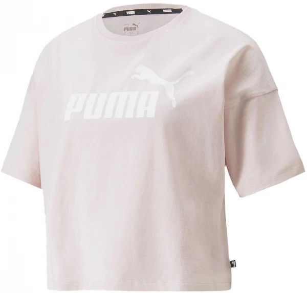 Футболка женская Puma ESS Cropped Logo Tee розовая 58686682