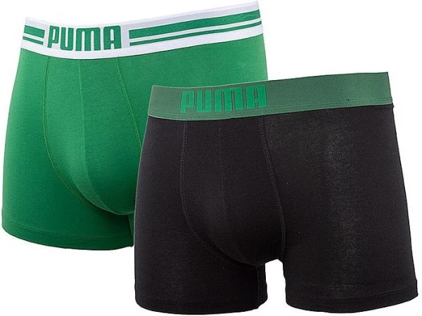 Труси (боксерки) Puma PLACED LOGO BOXER 2P зелено-чорні 90651904