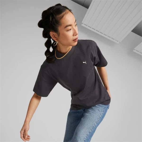 Футболка жіноча Puma YONA SUNP MOCK NECK TEE чорна 53797701