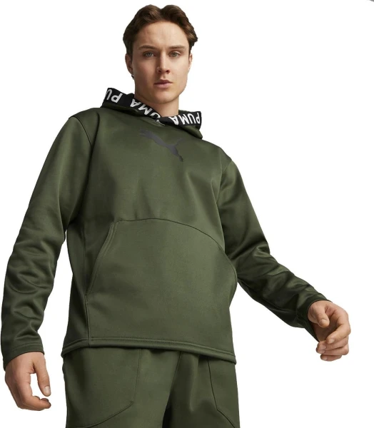 Толстовка Puma TRAIN PWR FLEECE HOODIE зелена 52089333