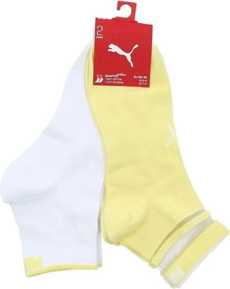 Носки женские Puma SHORT SOCK STRUCTURE 2P WOMEN бело-желтые (2 пары) 103002001-013