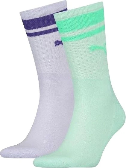 Шкарпетки Puma CREW REGULAR STRIPE 2P UNISEX м'ятно-фіолетові (2 пари) 261058001-004