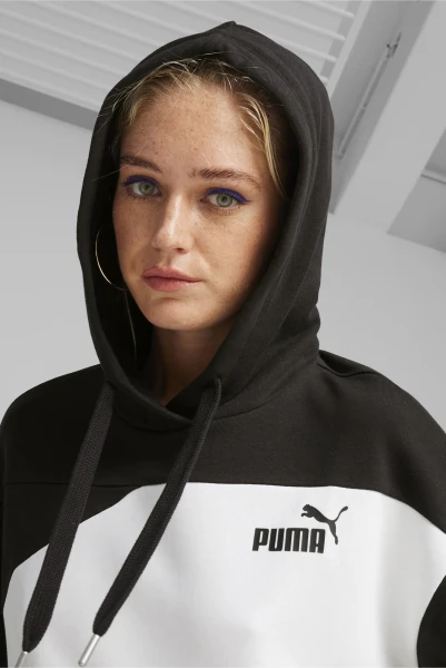 Худі жіноче Puma POWER HOODIE TR чорно-біло-сіре 67789301