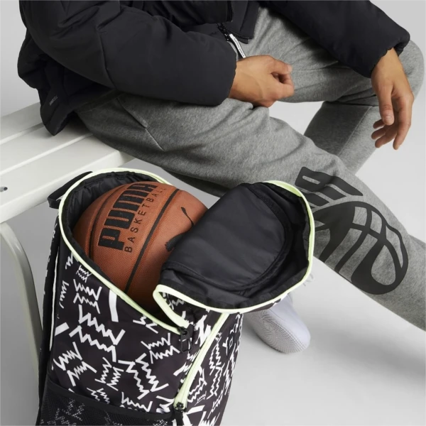 Рюкзак Puma BASKETBALL BACKPACK 27L черно-бело-салатовый 079205-01