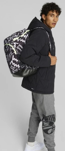 Рюкзак Puma BASKETBALL BACKPACK 27L черно-бело-салатовый 079205-01