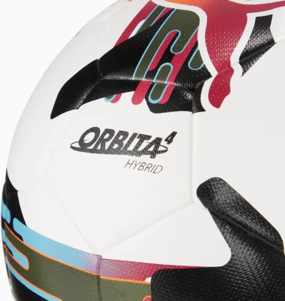 Футбольний м'яч Puma ORBITA 4 HYB (FIFA BASIC) біло-чорно-оливковий Розмір 5 084326-01