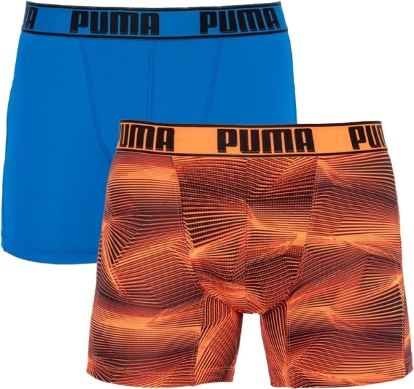 Труси (боксерки) Puma ACTIVE BOXER PRINT 2P оранжево-чорні, сині (2 пари) 501010001-030