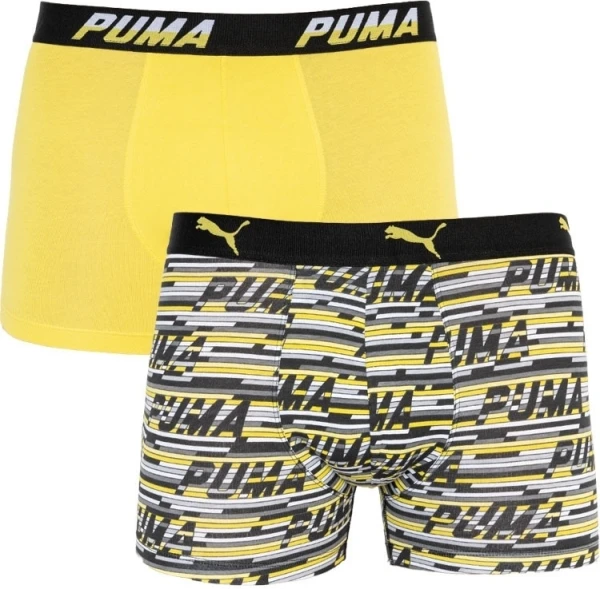 Труси (боксерки) Puma LOGO AOP BOXER 2P жовто-біло-чорні, жовті (2 пари) 501003001-020