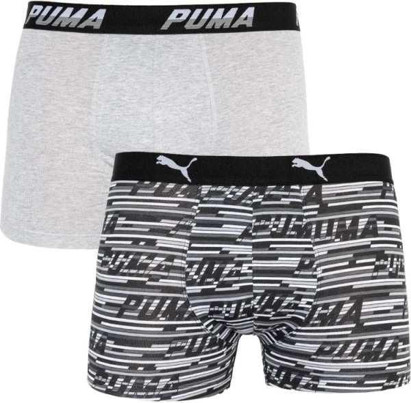Труси (боксерки) Puma LOGO AOP BOXER 2P сіро-біло-чорні, сірі (2 пари) 501003001-200