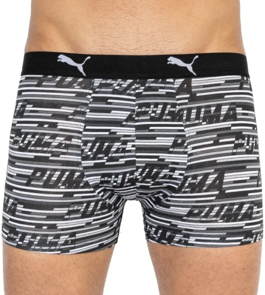 Труси (боксерки) Puma LOGO AOP BOXER 2P сіро-біло-чорні, сірі (2 пари) 501003001-200
