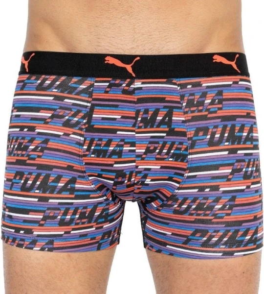 Трусы (боксерки) Puma LOGO AOP BOXER 2P черно-оранжево-синие, черные (2 пары) 501003001-030