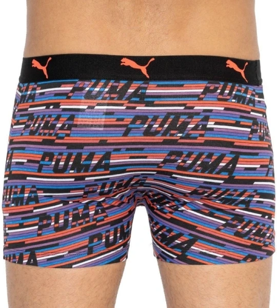 Трусы (боксерки) Puma LOGO AOP BOXER 2P черно-оранжево-синие, черные (2 пары) 501003001-030