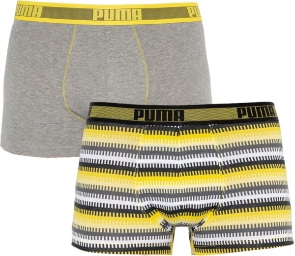 Труси (боксерки) Puma WORLDHOOD STRIPE TRUNK 2P жовто-біло-чорні, сірі (2 пари) 501004001-020