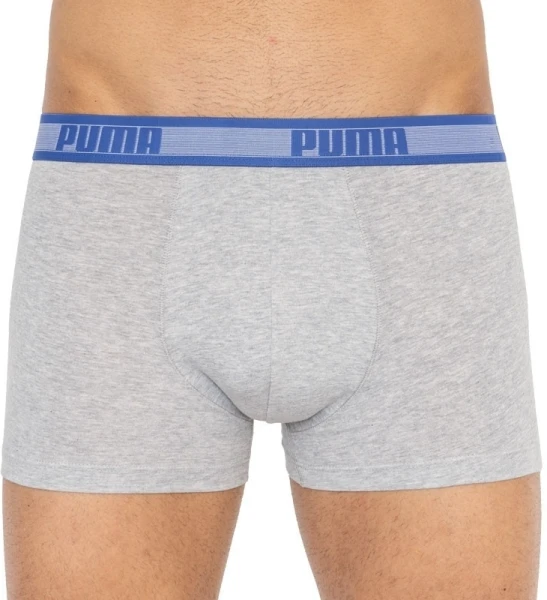 Трусы (боксерки) Puma WORLDHOOD STRIPE TRUNK 2P серые, бело-сине-темно-синие (2 пары) 501004001-010