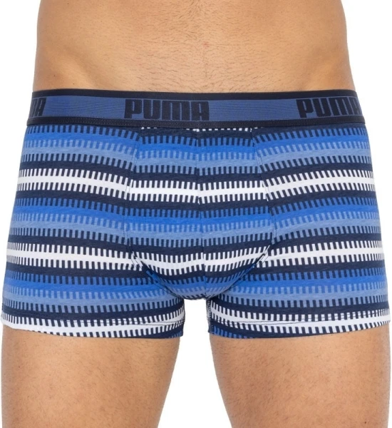 Трусы (боксерки) Puma WORLDHOOD STRIPE TRUNK 2P серые, бело-сине-темно-синие (2 пары) 501004001-010
