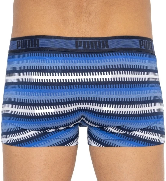 Трусы (боксерки) Puma WORLDHOOD STRIPE TRUNK 2P серые, бело-сине-темно-синие (2 пары) 501004001-010
