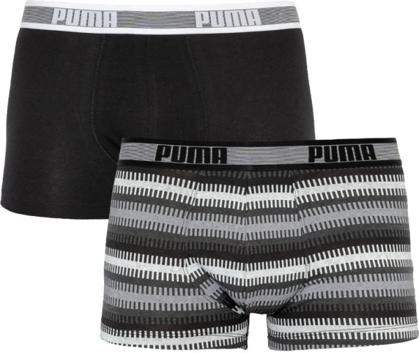 Трусы (боксерки) Puma WORLDHOOD STRIPE TRUNK 2P черно-серо-белые, черные (2 пары) 501004001-200