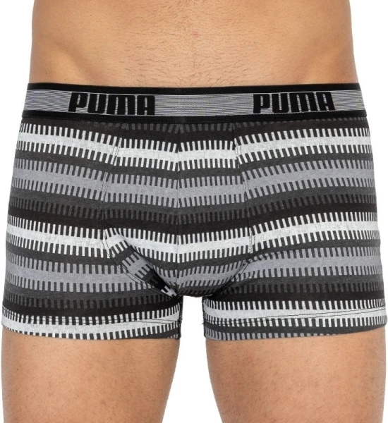 Трусы (боксерки) Puma WORLDHOOD STRIPE TRUNK 2P черно-серо-белые, черные (2 пары) 501004001-200