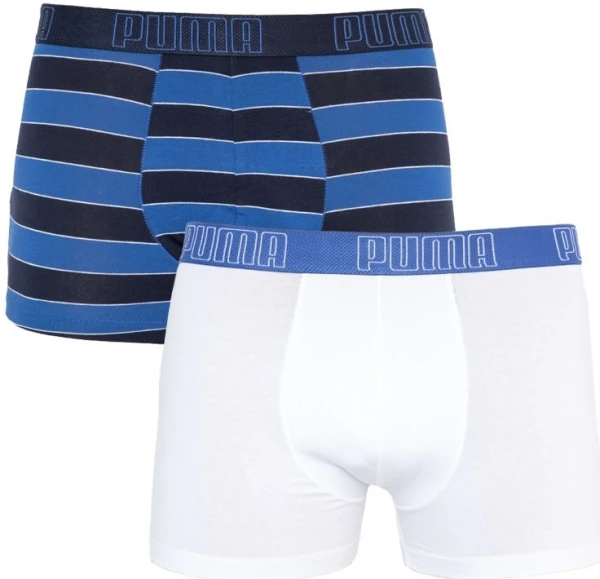 Труси (боксерки) Puma YD BOLD STRIPE BOXER 2P білі, синьо-чорні (2 пари) 501001001-010