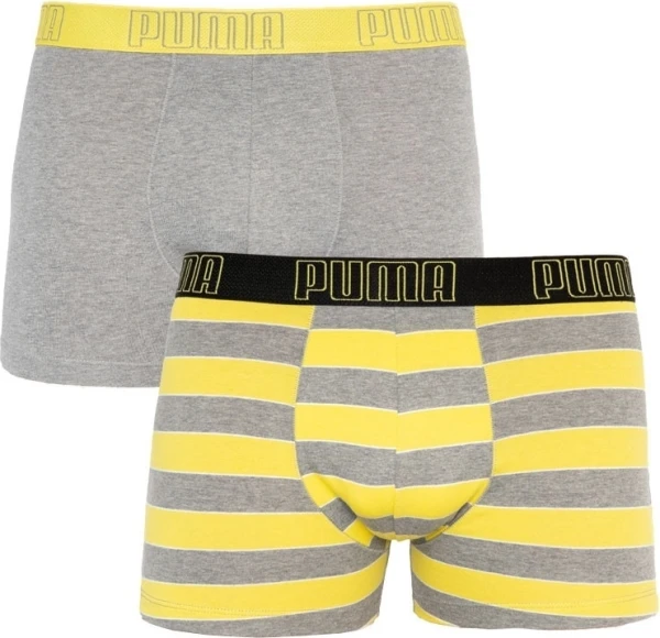 Труси (боксерки) Puma YD BOLD STRIPE BOXER 2P сіро-жовті, сірі (2 пари) 501001001-020
