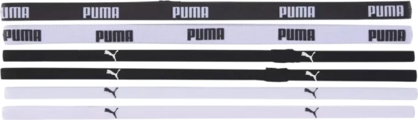 Пов'язки на голову жіночі Puma TR ESS HAIRBANDS чорні, білі (6 штук) 053452-09