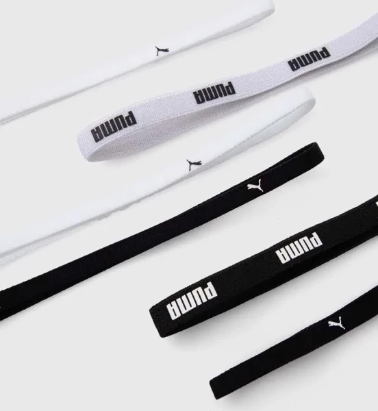 Пов'язки на голову жіночі Puma TR ESS HAIRBANDS чорні, білі (6 штук) 053452-09