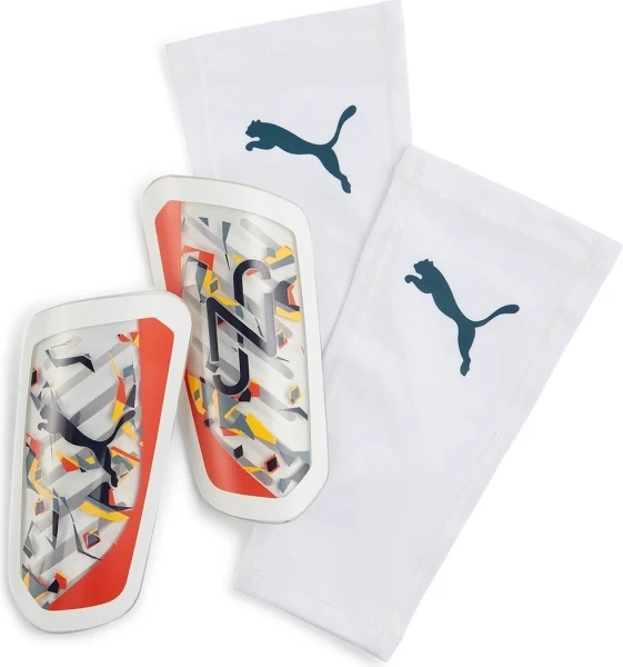 Щитки футбольні Puma NEYMAR JR ULTRA FLEX SLEEVE біло-червоно-жовті 030921-01