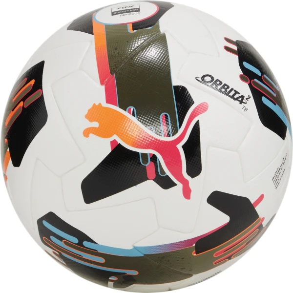 Футбольний м'яч Puma ORBITA 2 TB (FIFA QUALITY PRO) біло-чорно-оливковий Розмір 5 084323-01