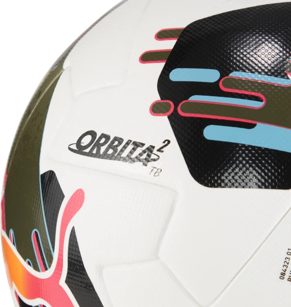 Футбольний м'яч Puma ORBITA 2 TB (FIFA QUALITY PRO) біло-чорно-оливковий Розмір 5 084323-01