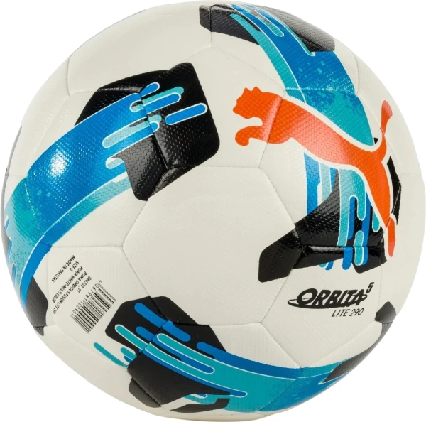 Футбольний м'яч Puma ORBITA 5 FUSION LITE 290 біло-синьо-помаранчевий Розмір 5 084333-01