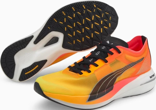 Кросівки бігові жіночі Puma DEVIATE NITRO ELITE FIREGLOW оранжево-жовті 377603-01
