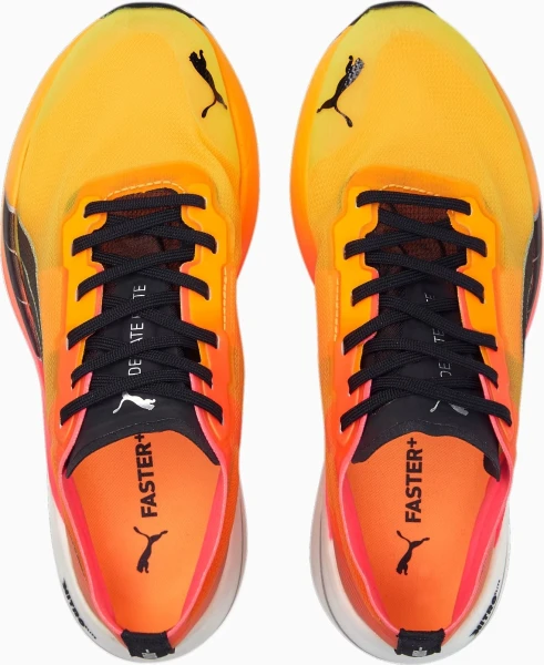 Кросівки бігові жіночі Puma DEVIATE NITRO ELITE FIREGLOW оранжево-жовті 377603-01