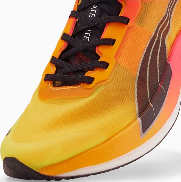 Кросівки бігові жіночі Puma DEVIATE NITRO ELITE FIREGLOW оранжево-жовті 377603-01