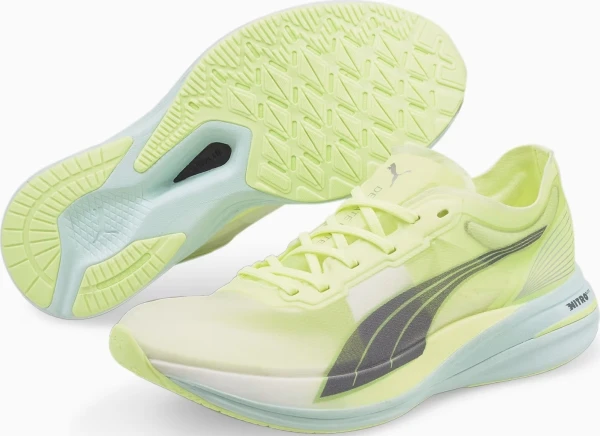 Кроссовки беговые женские Puma DEVIATE NITRO ELITE RACER лимонно-мятные 376444-02