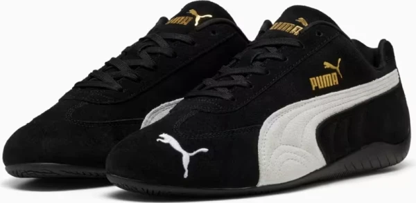 Кроссовки Puma SPEEDCAT OG черно-бело-золотые 398846-01