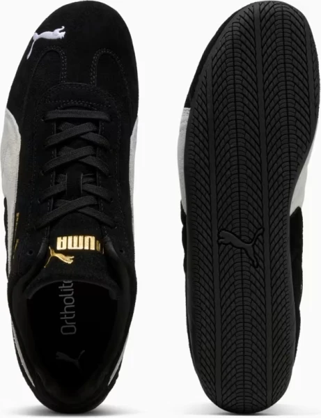 Кроссовки Puma SPEEDCAT OG черно-бело-золотые 398846-01