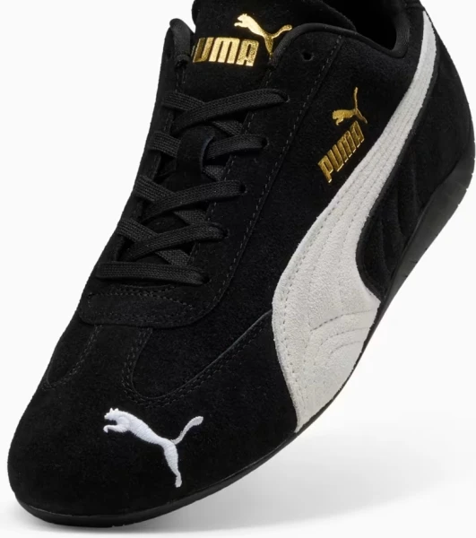 Кроссовки Puma SPEEDCAT OG черно-бело-золотые 398846-01