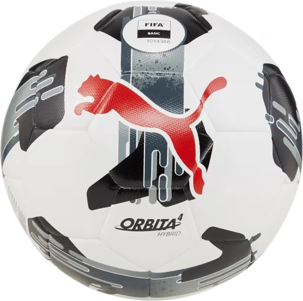 Футбольний м'яч Puma ORBITA 4 HYB (FIFA BASIC) біло-чорно-червоний Розмір 5 084326-02