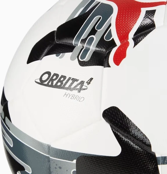 Футбольний м'яч Puma ORBITA 4 HYB (FIFA BASIC) біло-чорно-червоний Розмір 5 084326-02