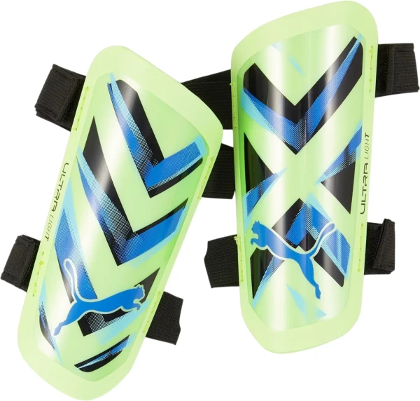 Щитки футбольні Puma ULTRA LIGHT STRAP салатово-сині 030875-12