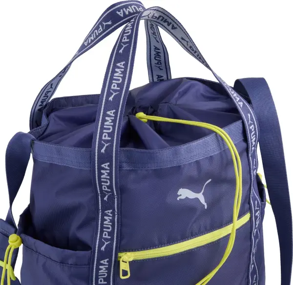 Сумка через плече жіноча Puma AT ESSENTIALS TOTE 24L темно-синьо-салатова 090781-04