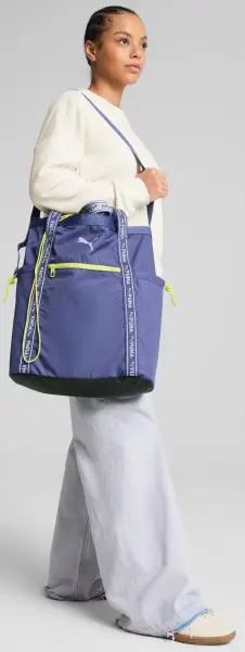 Сумка через плече жіноча Puma AT ESSENTIALS TOTE 24L темно-синьо-салатова 090781-04